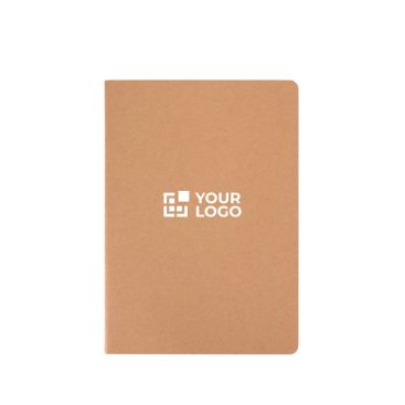 Libreta con tapa de cartón kraft y lomo cosido A5 hojas punteadas