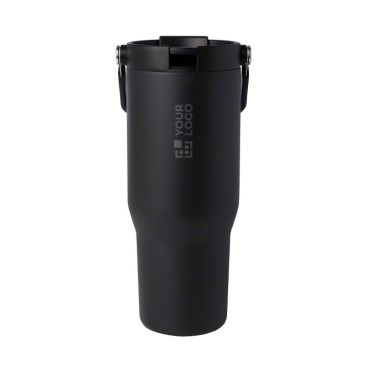 Vaso de acero inoxidable reciclado con tapa de doble función 900ml