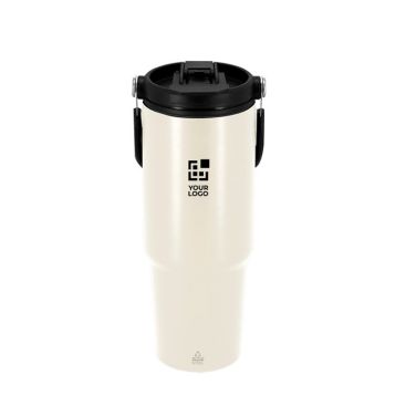 Botella de acero inox reciclado con asa de transporte a juego 900ml