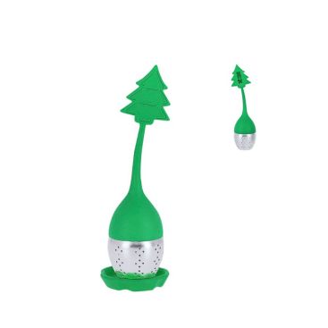 Infusor de té con diseños Navideño de silicona y acero inoxidable