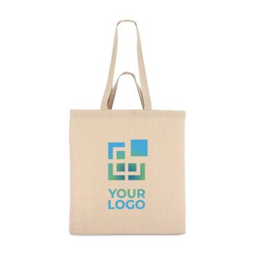 Bolsa de algodón OEKO-TEX de color natural con doble asas 140 g/m2