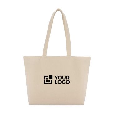 Bolsa de algodón OEKO-TEX con cierre de cremallera 320 g/m2