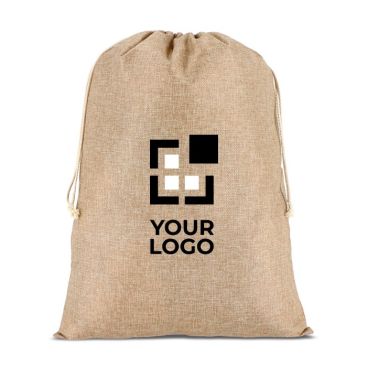 Bolsa de regalo con diseño rústico de yute y cordón de cierre