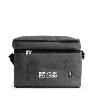 Nevera XL de poliéster RPET con doble compartimento y bolsillo