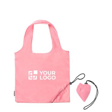 Bolsa plegable de plástico reciclado de la compra con cordón ajustable