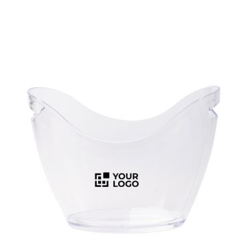 Cubitera transparente con asas laterales en resistente plástico 4L