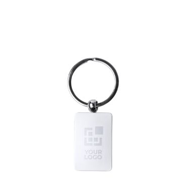 Llavero metálico giratorio con acabado mate y superficie de marcaje