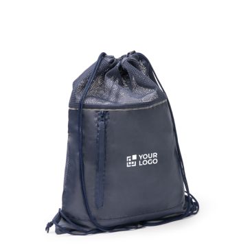 Mochila de cuerdas ajustables con bolsillo y banda reflectante