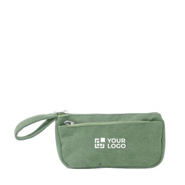 Neceser de pana con doble compartimento y cierre de cremallera