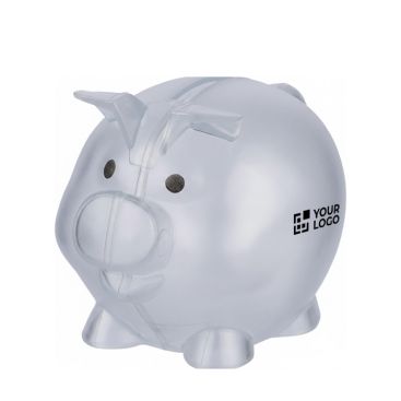 Hucha con forma de cerdito de plástico reciclado para personalizar