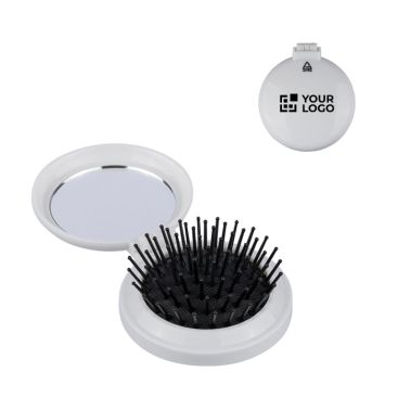 Estuche redondo con espejo y cepillo incluido para bolsillo