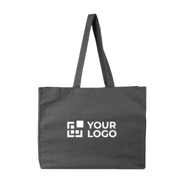 Bolsa de algodón OEKO-TEX con fuelle y asas largas 180g/m²