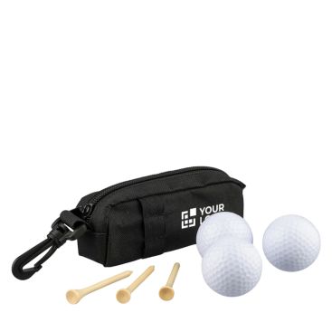 Set de golf en estuche con cremallera y mosquetón de 6 piezas