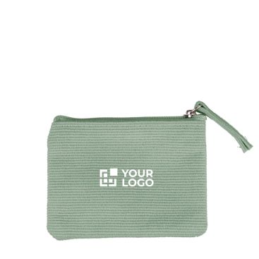 Monedero hecho de pana para personalizar con cremallera a juego