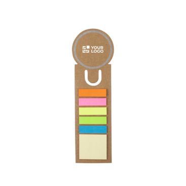 Marcapáginas personalizable de cartón con tiras adhesivas