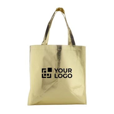 Bolsa sin tejer laminada y brillante con asas largas 80g/m²