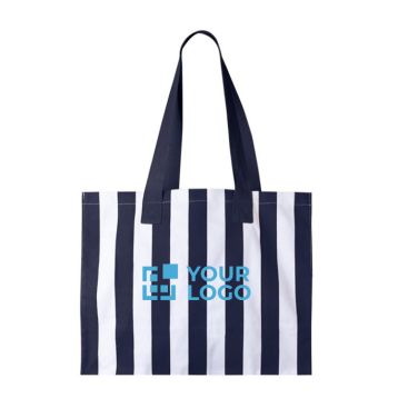 Bolsa grande de algodón reciclado con diseño de rayas verticales
