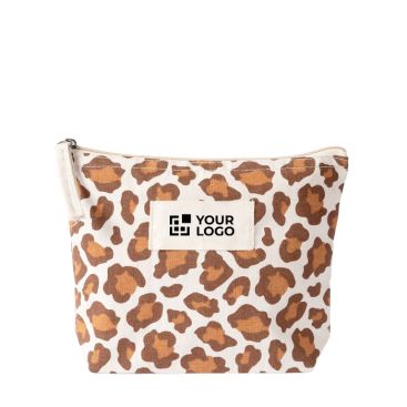 Neceser de algodón reciclado con diseño de animal print 200g/m²