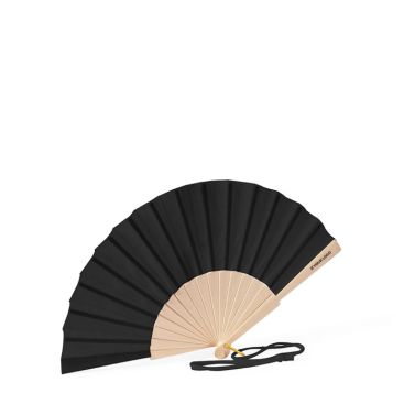 Abanico de madera y poliéster con la tela y cordón a color