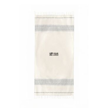 Pareo de algodón reciclado con flecos para playa 380g/m²