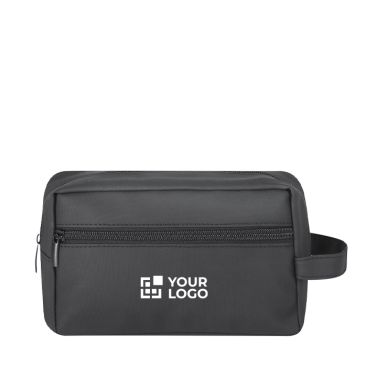 Neceser multiusos con asa de mano en piel sintética y bolsillo frontal