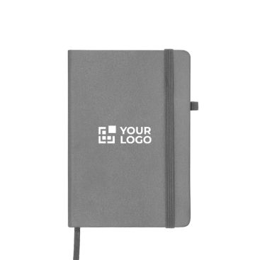 Libreta con tapa de cuero sintético y cierre elástico hojas a rayas A5