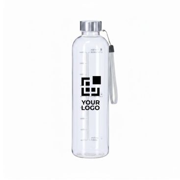 Botella deportiva de plástico sin BPA con marcador de hidratación 1L