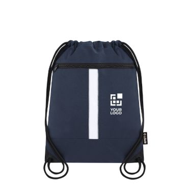 Mochila de cuerdas de RPET con bolsillo frontal y banda reflectante