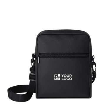 Bandolera de piel sintética con doble cremallera y acolchado