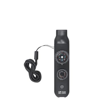 Silbato de supervivencia 6 en 1 con linterna LED y cordón