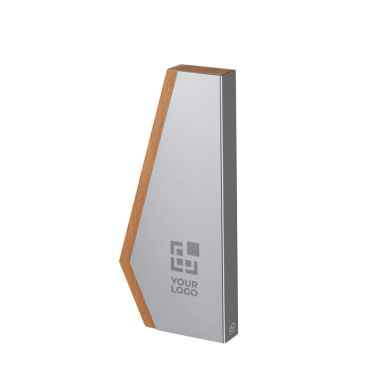 Placa trofeo con base de madera y frontal de aluminio reciclado