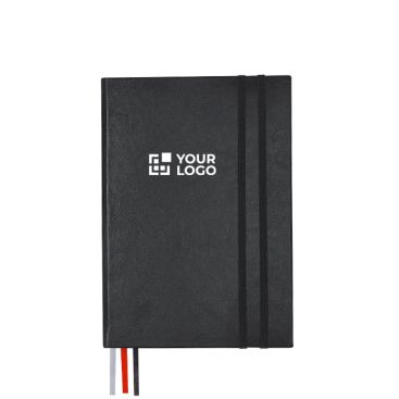 Libreta de tapa rígida con 3 marcapáginas y hojas a rayas A5