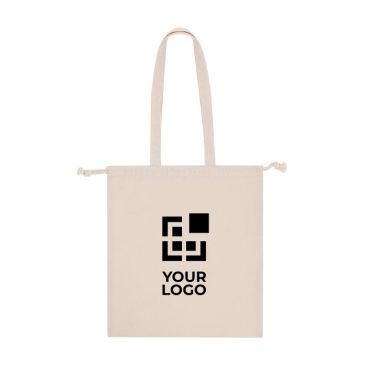 Bolsa de algodón con cuerdas y asas largas reforzadas 180g/m²