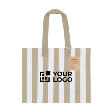 Bolsa de algodón reciclado con fuelle y asas largas 310g/m²