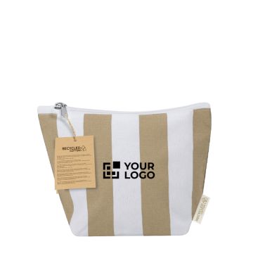 Neceser a rayas con cierre de cremallera algodón reciclado