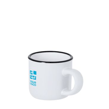 Taza de cerámica vintage bicolor con negro en el borde 85ml