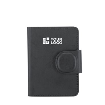 Funda pasaporte de piel sintética con localizador y cierre magnético