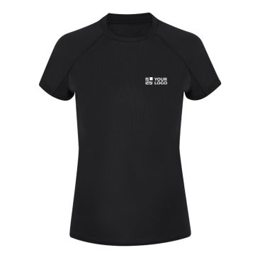 Camiseta técnica mujer manga corta ranglán poliéster 135g/m²