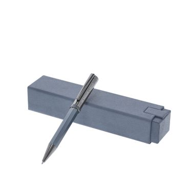 Bolígrafo premium metálico giratorio y recargable tinta azul