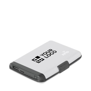 Tarjetero 2 en 1 con powerbank de aluminio y protección RFID