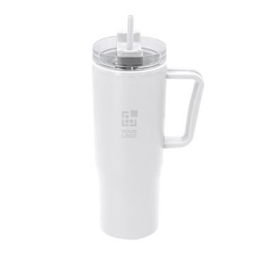 Vaso térmico de plástico reciclado y asa de transporte 900ml