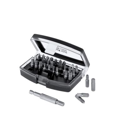 Set de herramientas con estuche de plástico y puntas magnéticas