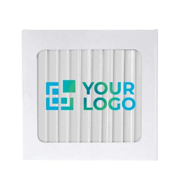 Lápices de madera blancos en caja de 12 para grabado digital