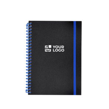 Libreta de anillas y cierre elástico a color hojas a rayas A5