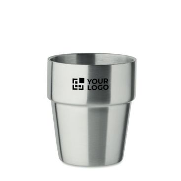 Vaso apilable hecho de acero inoxidable reciclado 250ml color blanco