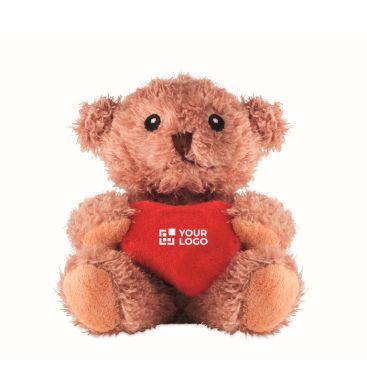 Peluche osito de poliéster con corazón rojo personalizable