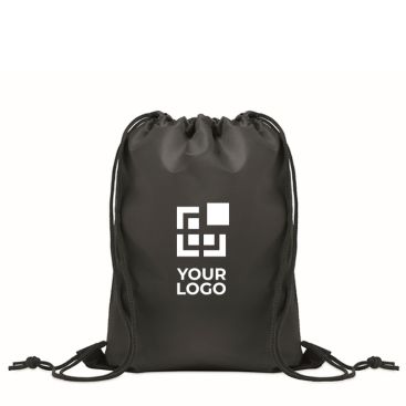 Mochila de cuerdas infantil de poliéster RPET con cuerdas negras