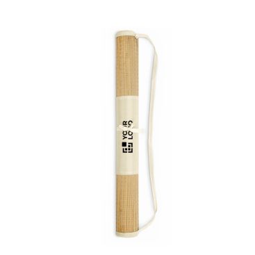 Esterilla de playa de paja natural enrollable con correa