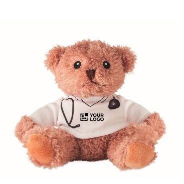 Peluche de poliéster médico con camiseta blanca estampada
