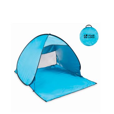 Tienda de playa de poliéster 190T ligera con ganchos y funda